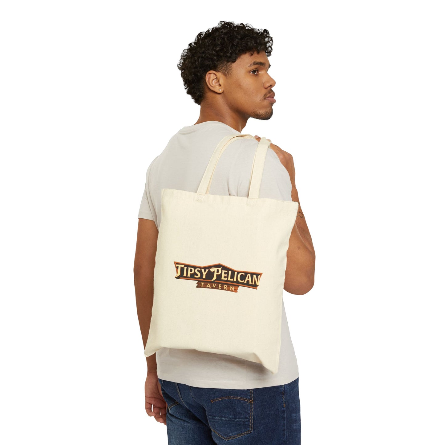 Tipsy Pelican Tavern Cotton Canvas Tote Bag